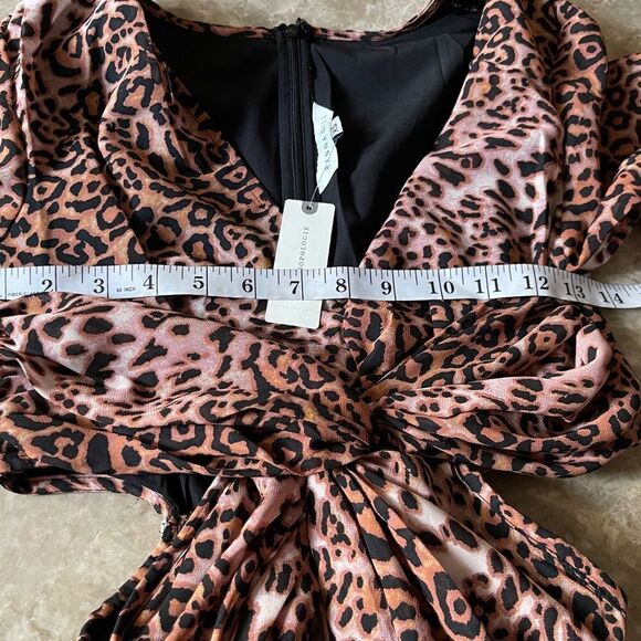 ANTHROPOLOGIE Ranna Gill Floral Cut-Out Midi Dress animal print cutout size XS - Picture 12 of 14